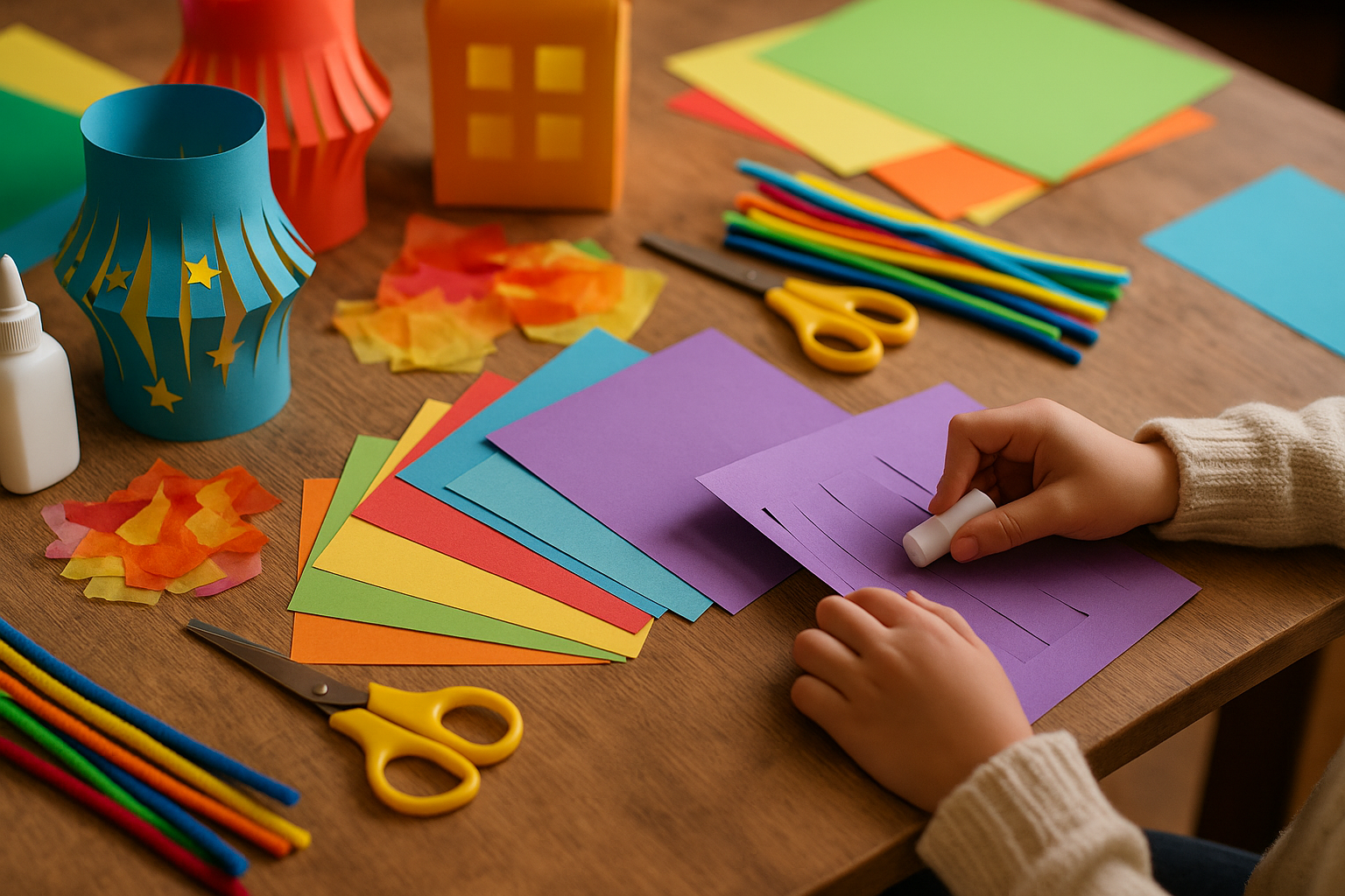 Basteltisch zum Laternenumzug