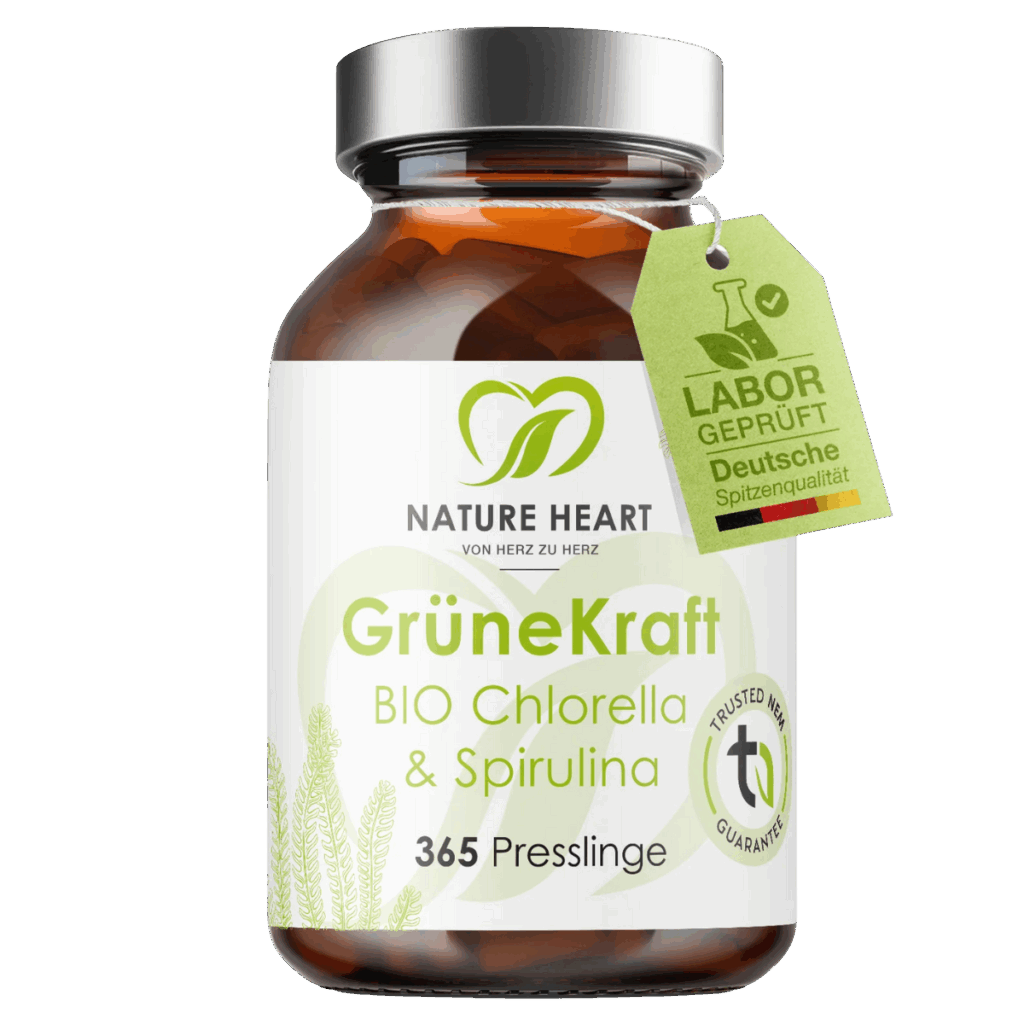 Nature Heart Grüne Kraft Chlorella und Spirulina Nahrungsergänzungsmittel