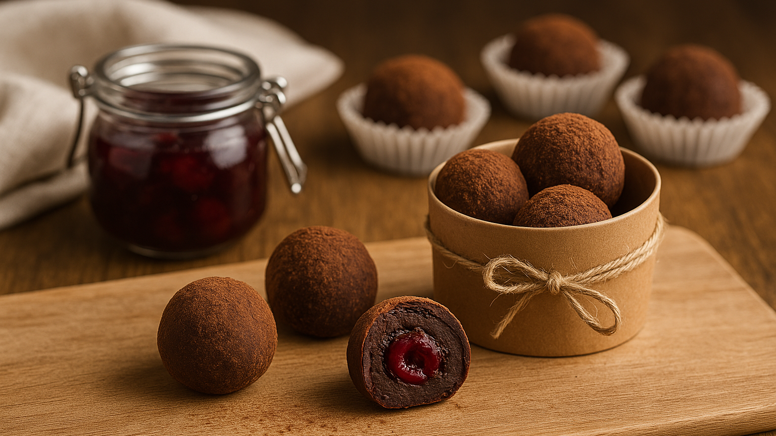 Schoko-Kirsch-Trüffel – kleine Sünde, großer Effekt als Weihnachtsmitbringsel