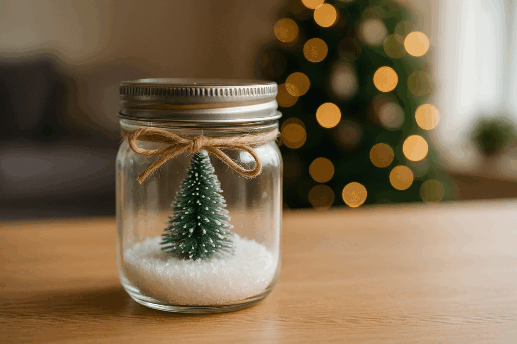 Trockene Schneekugel – schlicht, süß, absolut winterlich, Weihnachtsdekoration oder Mitbringsel