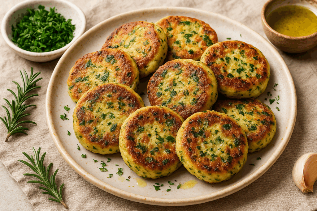 Quark-Kräuter-Taler aus der Pfanne (wie Mini-Fladen – aber weihnachtlich!)