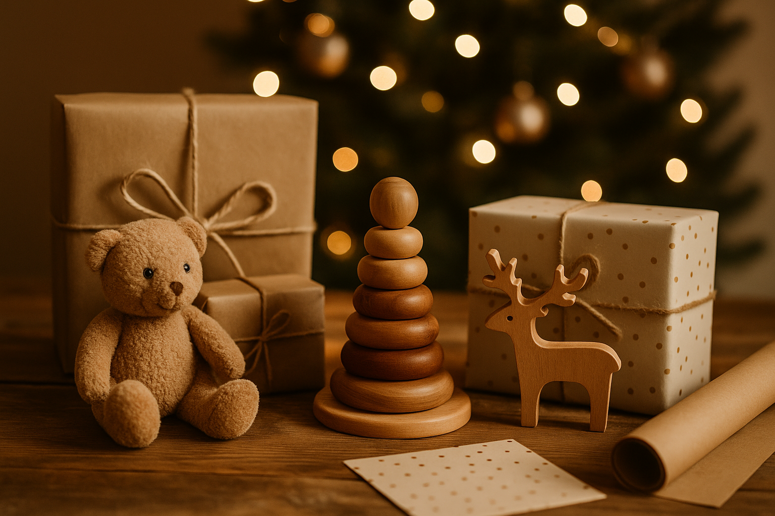 Weihnachtsgeschenke für Kinder pädagogisch wertvoll, ohne Plastik und aus Holz