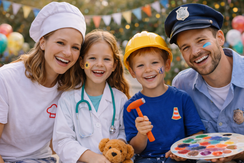 Berufe als Familienkostüm – klar, einfach, kindgerecht