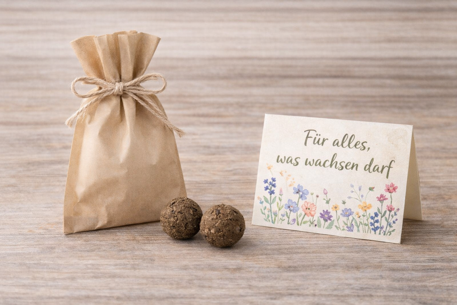 Kleine Samenbombe als Neujahrsgeschenk