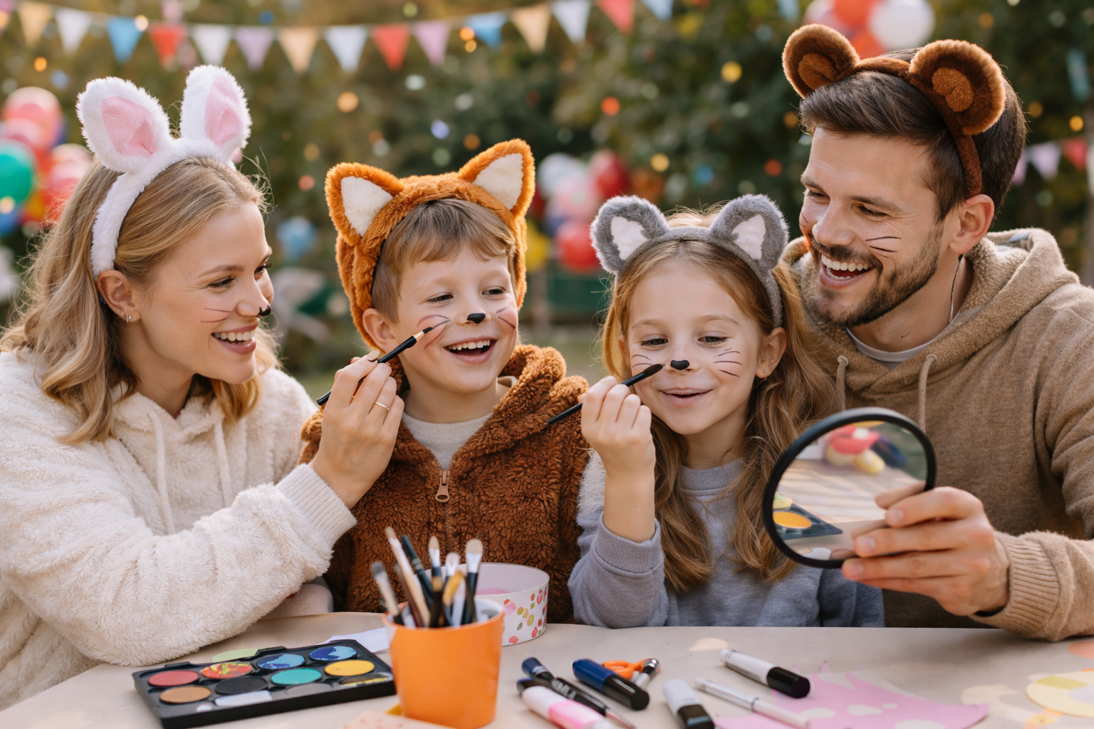 Tierfamilie als Familienkost&uuml;m