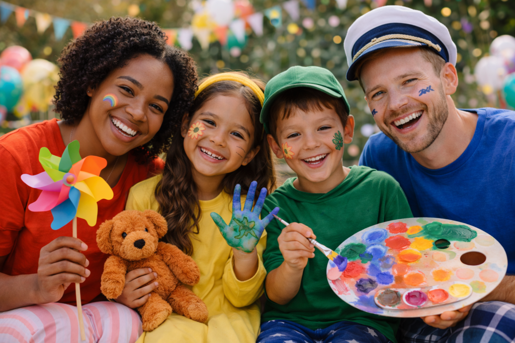 Farbkonzept statt Kostüm oder Wasserfarbkasten als Kostüm