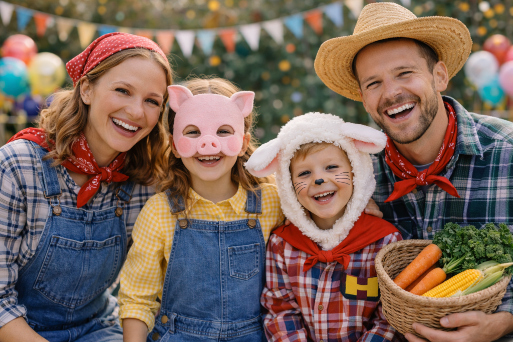 Bauernhof-Familie Kostüm Fasching