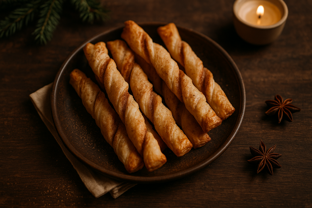 Blätterteig-Zimt-Zucker-Stangen