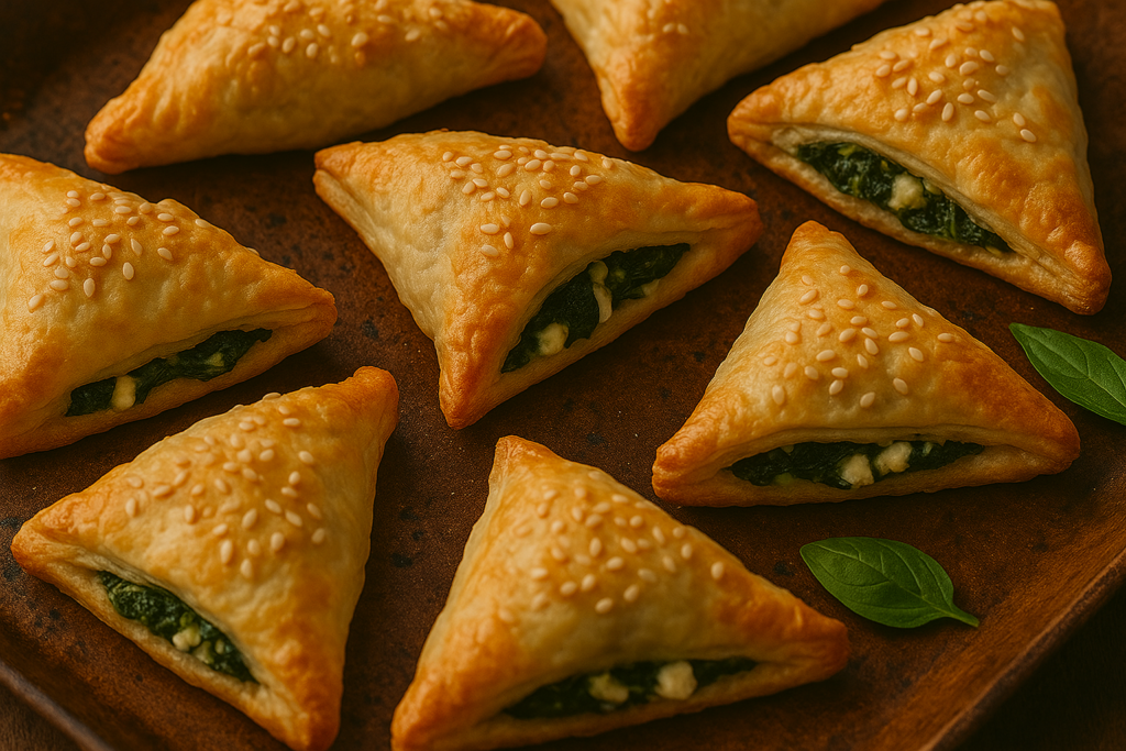 7. Blätterteigtaschen mit Spinat & Feta