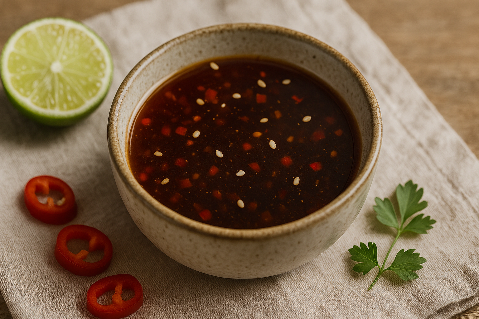 S&uuml;&szlig;-scharfer Asia-Dip