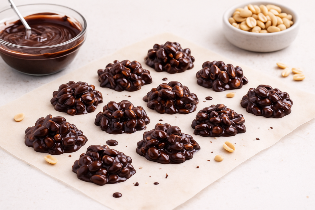 Schoko-Erdnuss-Häufchen