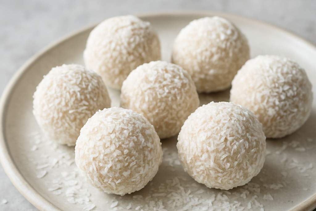Kokos-Schneebällchen ohne Zucker