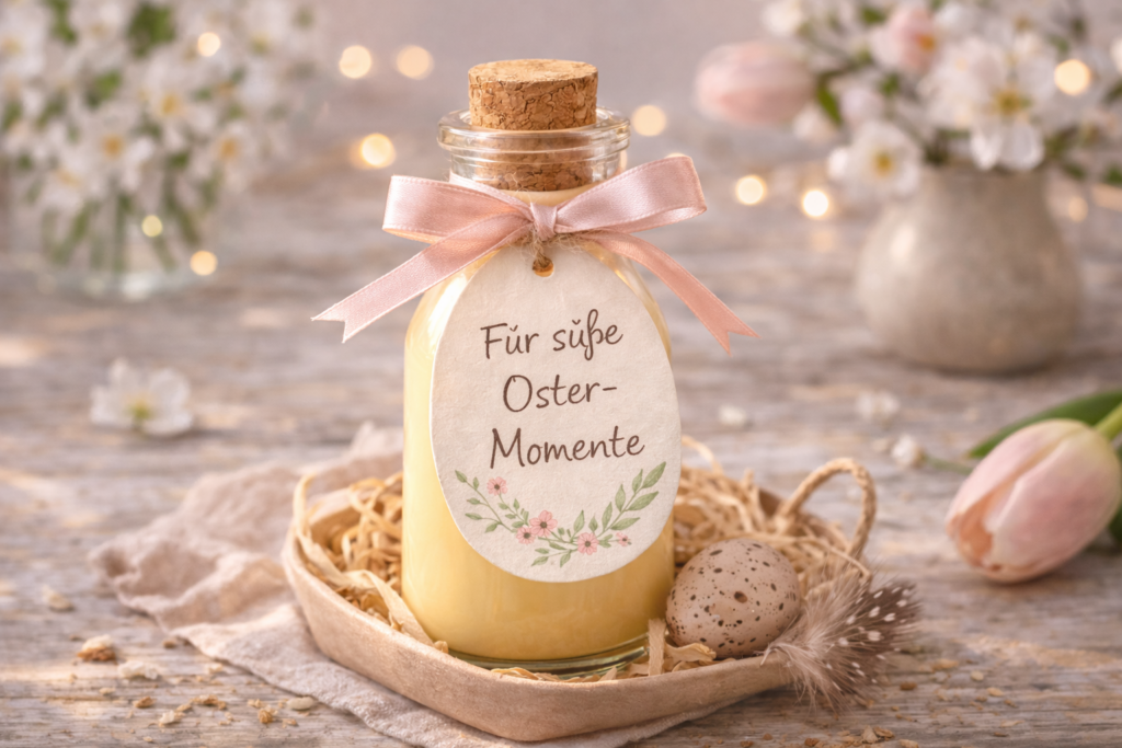 Eierlikör im Mini-Fläschchen zu Ostern
