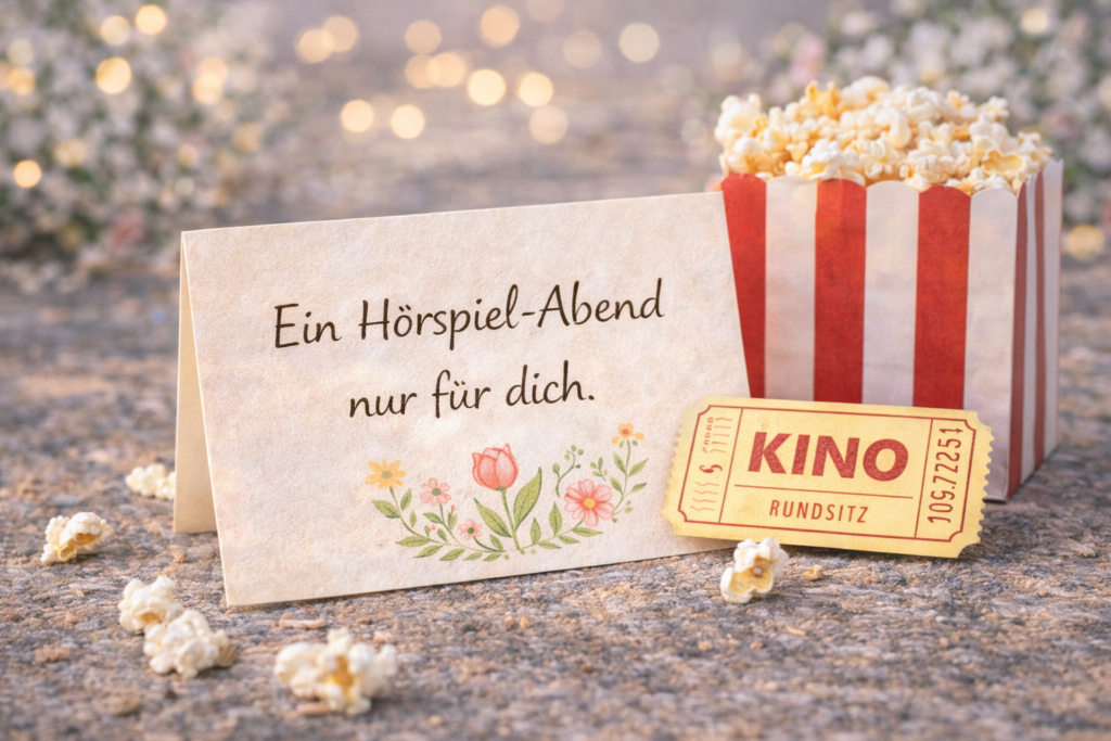 Hörspiel-Abend Geschenkset mit Popcorn