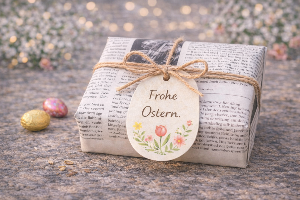 Zeitung als Geschenkpapier