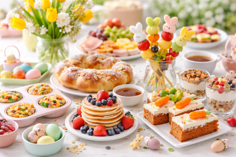 Festliches Osterfrühstück mit Leckereien