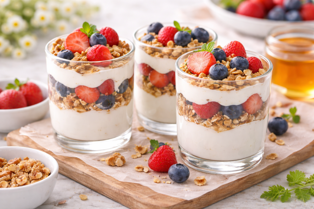 Joghurtparfaits mit frischen Beeren