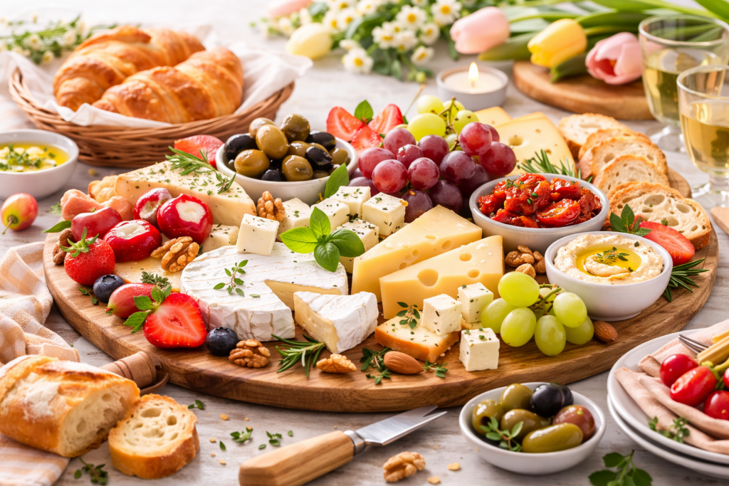 Käse- und Antipasti-Platte für Ostern