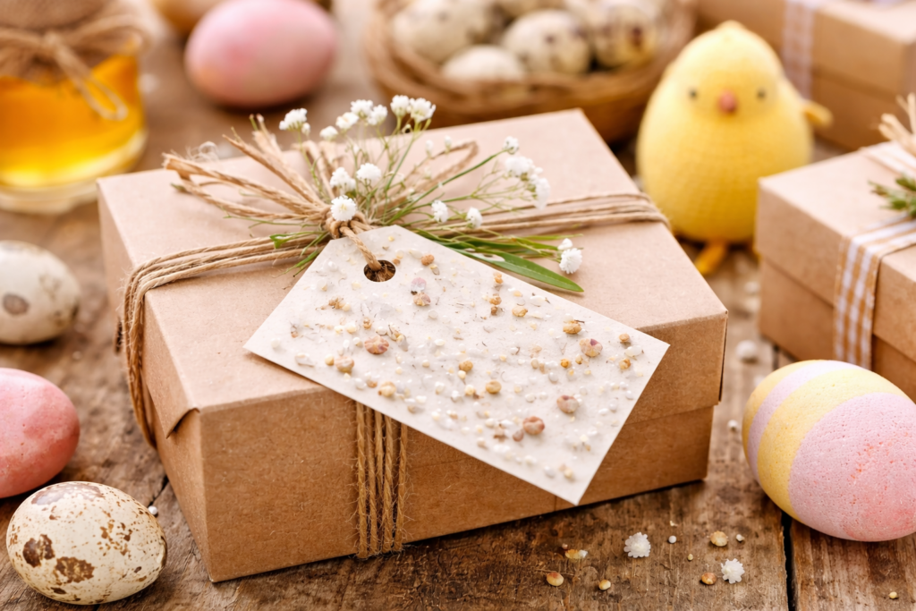 Handgemachtes Geschenktag mit Samenpapier