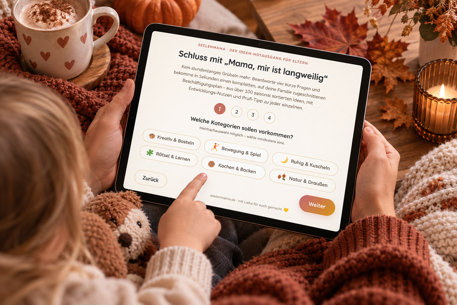Beschäftigungs-Planer-Generator auf Tablet, digitaler Wochenplan sichtbar